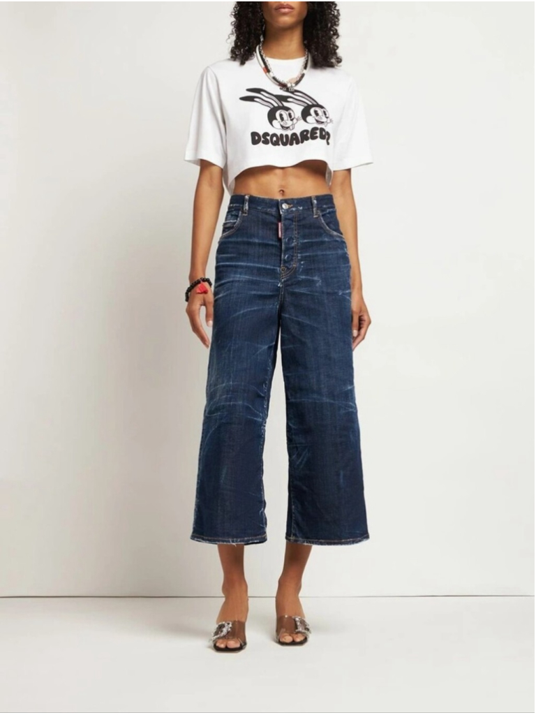 Dsquared2 24seven Jinny Wide Leg Low Denim Jeans Size S(40) Bnwt